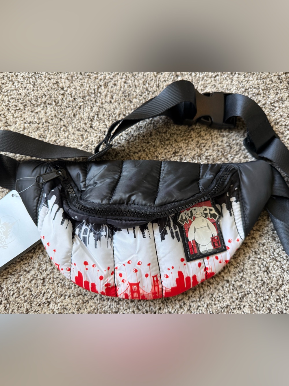Disney Parks Baymax Quilted Graphic Waist Bag/ Fanny pack, NWT